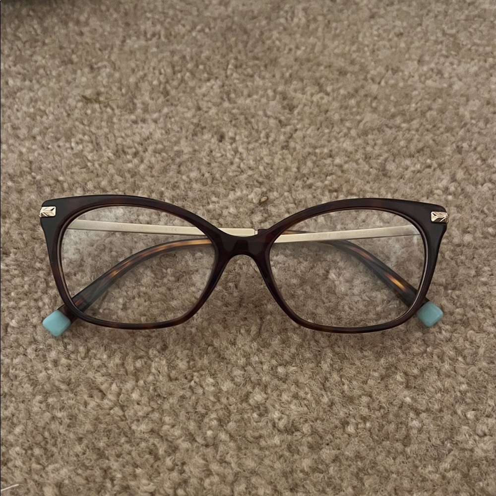 Tiffany & Co. Brown and Blue Cat-Eye Glasses